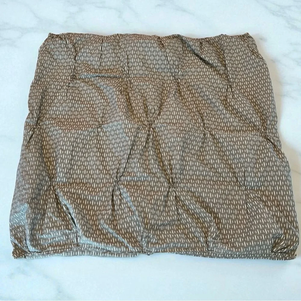 West Elm Green Organic Cotton Gray Geometric Pintuck Euro Shams 2 Pc Set